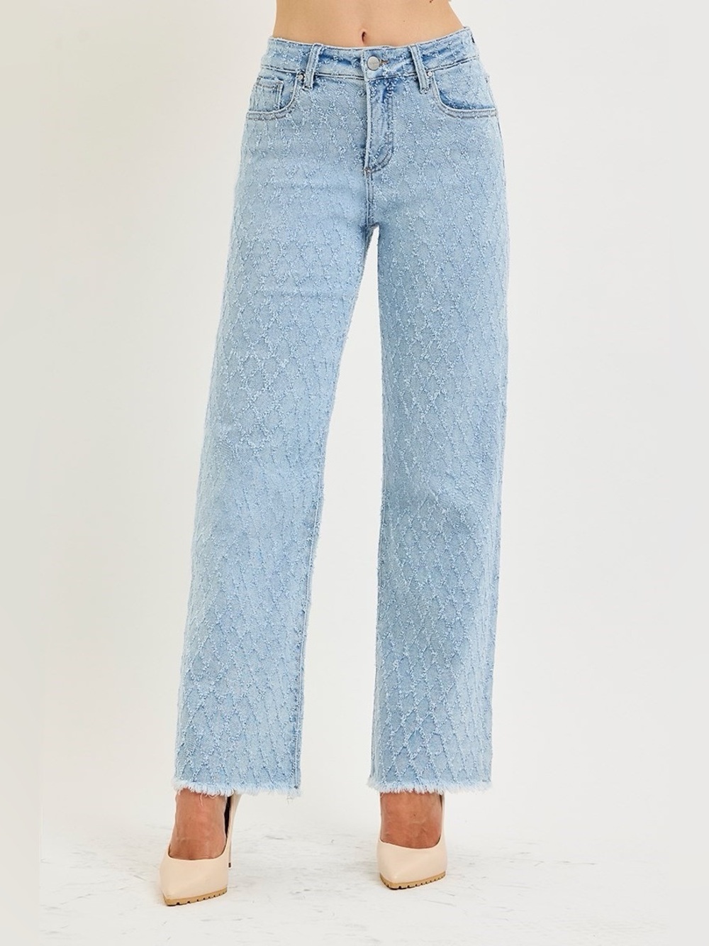 High-Rise Light Blue Wide-Leg Jeans